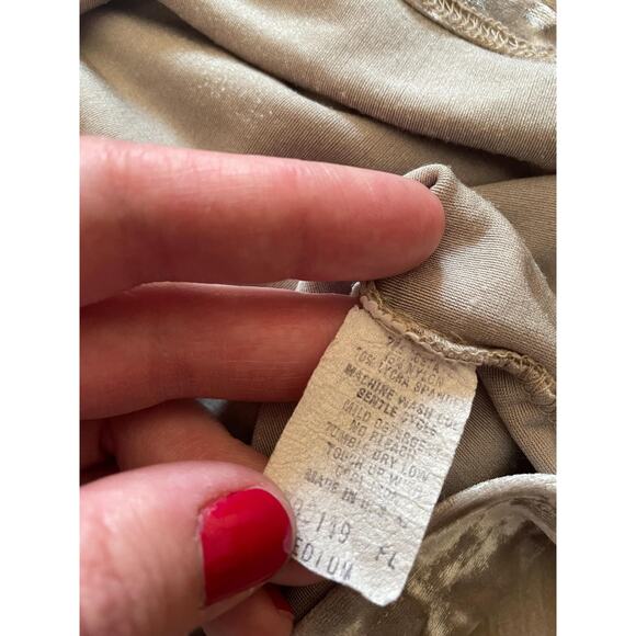 90's vintage gray silver crushed velvet mock neck bodycon top MEDIUM the limited - Picture 6 of 6